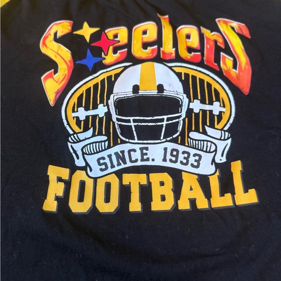 Pittsburgh Steelers Retro Throwback Striped Sleeve Tee - Size M women's - Picture 5 of 5